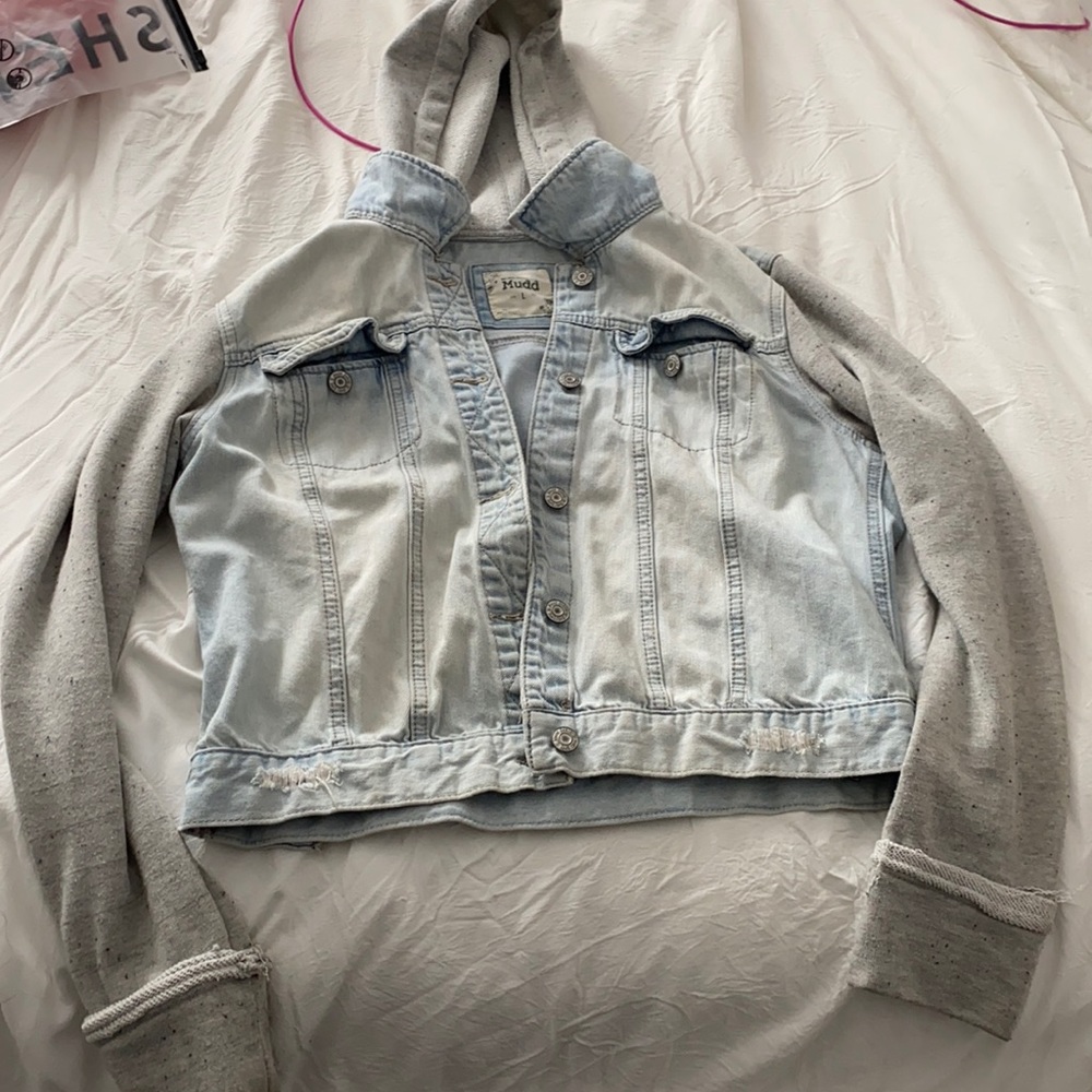 Jean jacket with hood